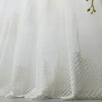 Perdea Teresa din Tulle cu Broderie, model elegant, Ivoire, 140cm latime x 260cm inaltime, cu rejansa pt bara