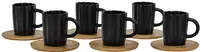 Set de cești de espresso Maison - Cactus, 6 buc., 180 ml, negre