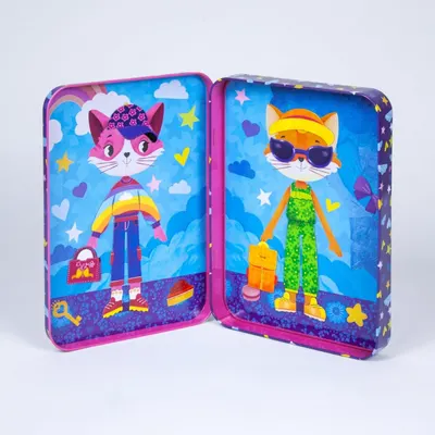 Puzzle magnetic in cutie metalica - Magia modei, 45+ piese