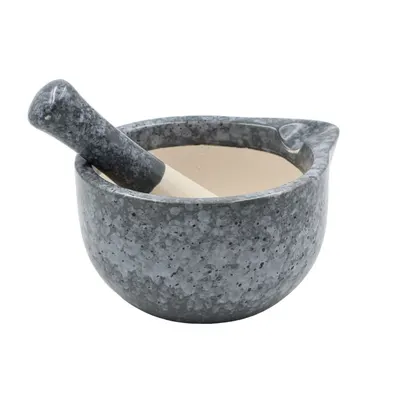 Mojar cu pistil, 330 ml, Excellent Houseware, ceramică, gri închis
