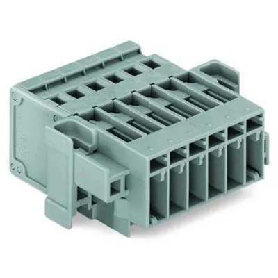 1-conductor male connector; Feedthrough flange; 4 mm²; Pin spacing 5 mm; 14-pole; 4,00 mm²; gray