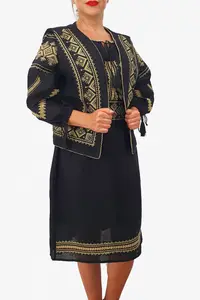 Costum Traditional - Vesta Rochie Brau cu model traditional