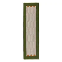 Covor tip traversă verde/în culoare naturală țesut manual din lână 60x230 cm Apex Border Wool – Flair Rugs