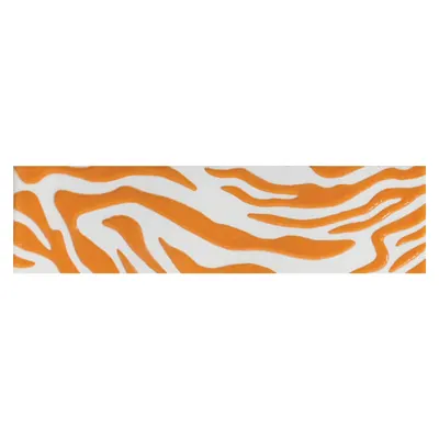 Brau decorativ faianta baie / bucatarie Crocodile Orange 6.5 x 25