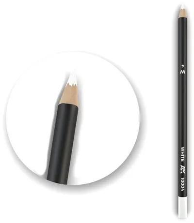 Creion pe baza de apa pentru modelat AK Interactive - Watercolor Pencil White AK10004 (1 buc )