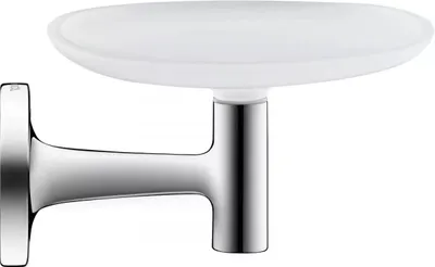 Savoniera Duravit Starck T 0099331000, montare pe perete, metal/sticla, Crom lucios
