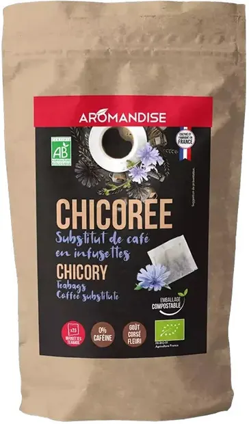 Cafea de cicoare, fără cofeină, 25 plicuri filtrante, Aromandise