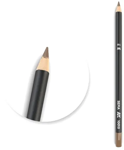 Creion pe baza de apa pentru modelat AK Interactive - Watercolor Pencil Sepia AK10010 (1 buc )