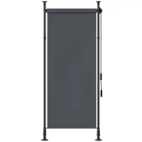 Outsunny Stor manual retractabil pe picior lungime reglabilă manivelă instalare fără găurire metal aluminiu poliester gri închis | Aosom Romania