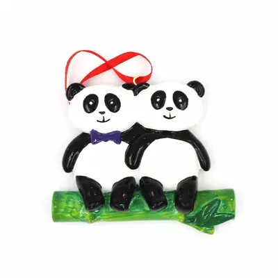 Decorațiune cu magnet - Doi ursuleți panda