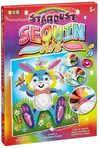 Set creativ KSG Crafts Sequin Art Stardust - Arta cu paiete si brocart, Iepure