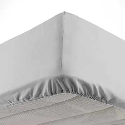 Cearceaf gri deschis din microfibră cu elastic 140x190 cm Oscar – douceur d'intérieur