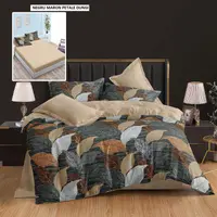 Lenjerie pat cu husa FINET (6 piese) negru maron petale dungi 180x200 cm, Ralex | 1 buc