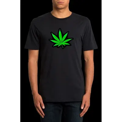 Tricou luminos cu egalizator Marijuana, marime M