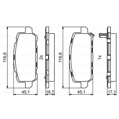 Set placute frana, frana disc BOSCH 0 986 494 838