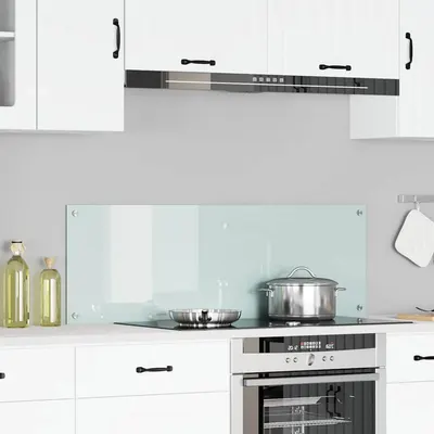 vidaXL Panou de bucătărie Alb 120 x 40 cm sticlă securizată
