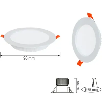 Spot Downlight Led Alexa-8 Alb Rotund St 98mm 8w 7000k 200-265v