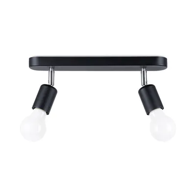 Plafonieră neagră din metal ø 6 cm Brando – Sollux