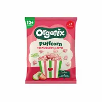 Puffcorn Snack Bio cu Capsuni si Mere, 12 luni+, Organix | 10 g