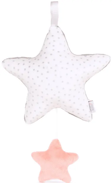 Jucărie muzicală de pluș Tedsy - Stea, 28 cm, roz