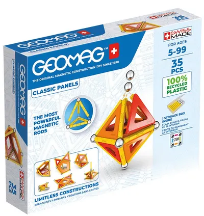 Constructor magnetic Geomag - Supercolor, 35 piese