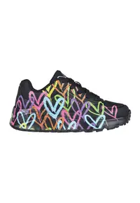 Pantofi sport cu imprimeu cu inimi Uno Lite - Negru/Galben/Roz