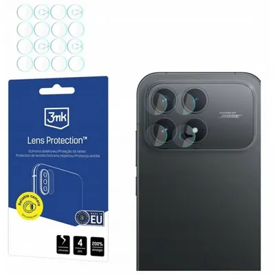 Folie de protectie Camera Spate 3MK Lens pentru Xiaomi Poco F8 Pro, Sticla Flexibila, Set 4 bucati, Transparenta