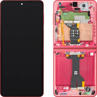 Display cu Touchscreen Samsung Galaxy Z Flip7 F766, cu Rama, Sub Inner, Coral (Coral Red), Service Pack GH82-37581D