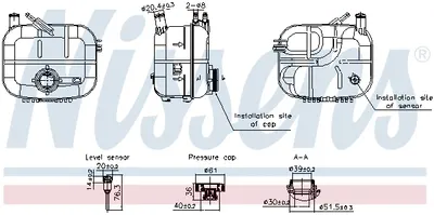 Vas expansiune racire (cu priza, cu senzor nivel) potrivit OPEL ASTRA H, ASTRA H CLASSIC, ASTRA H GTC, ASTRA H KOMBI 01.04