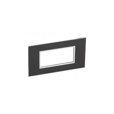 Placa Arteor - Italian/French/German standard - patrat - 4 module - mirror negru