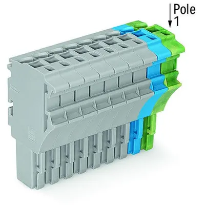 1-conductor female plug; 2.5 mm²; 11-pole; 2,50 mm²; gray, blue, green-yellow