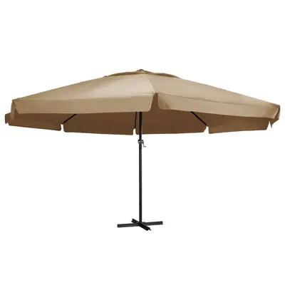 vidaXL Umbrelă soare de exterior cu stâlp aluminiu gri taupe 600 cm