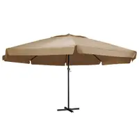 vidaXL Umbrelă soare de exterior cu stâlp aluminiu gri taupe 600 cm