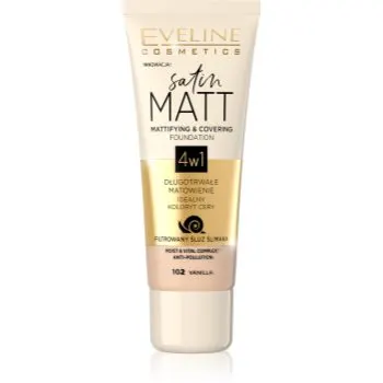 Eveline Cosmetics Satin Matt machiaj cu efect matifiant extract de melc