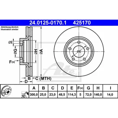 Disc frana ATE 24.0125-0170.1