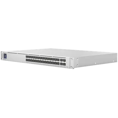 UBIQUITI Hi-Capacity Aggregation (28) 10G SFP+ ports (4) 25G SFP28 ports DC power backup-ready Layer 3 switching.