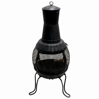 Semineu pentru terasa KLUGMEISTER KY1822M, material otel, capac superior, gratar interior, dimensiuni 43x43x91 cm