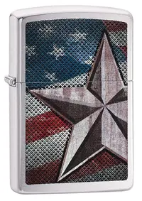 Bricheta Zippo - Stea retro, cromata