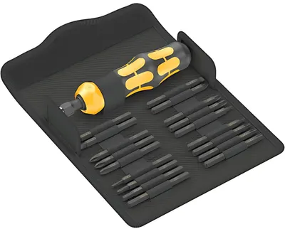 Set șurubelniță cu percuție și biți Wera - Kraftform Kompakt, 900 Set 1, 19 piese