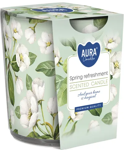 Lumânare parfumată Bispol Aura - Spring Refreshment, 100 g