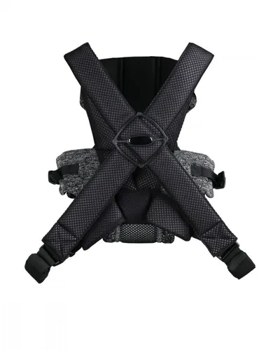 Marsupiu ergonomic pentru bebelusi KikkaBoo Gwen Fly tricot DeLux Negru de la 3luni,3 pozitii de transport, baveta moale detasabila, bretele reglabile cu mecanism de blocare transversala
