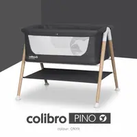 Patut nou nascut Colibro Pino Onyx, 90x53 cm, cu saltea si protectie contra insectelor, picioare de lemn