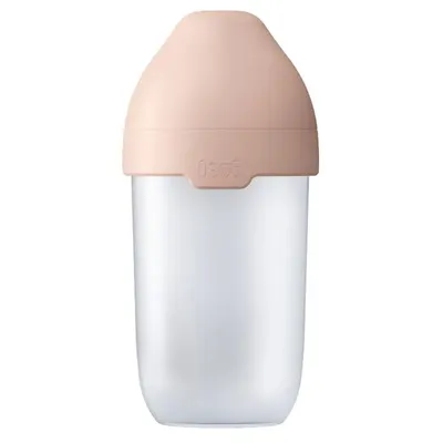 Biberon cu tetina de silicon Lovi Mammafeel 250 ml 3 luni + Roz