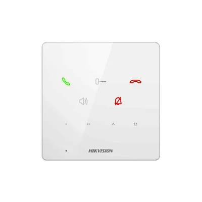 Post interfon interior IP Hikvision DS-KH6000-E1/WH, 9 butoane, touchscreen, PoE, alb