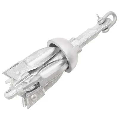vidaXL Ancoră pliabilă argintie 0,7 kg, fontă galvanizată la cald