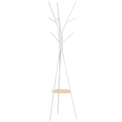HOMCOM cuier vertical, design modern, 45x45x180cm, alb | Aosom Romania
