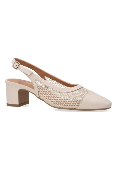 Pantofi Slinback cu toc inalt si segmente perforate