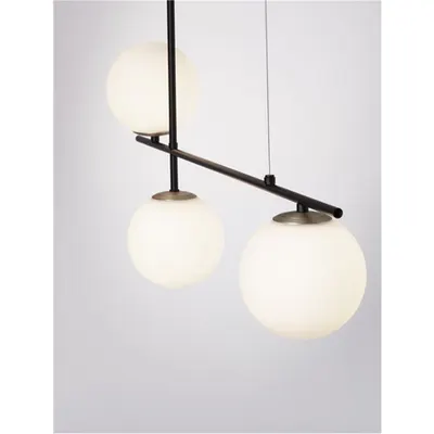 Lampa suspendata GIT Mat Negru & Nisipiu Auriu metal Opal Sticla LED G9 2x5 Wat 230V IP20 Fara bec