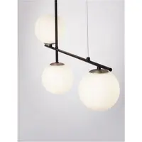 Lampa suspendata GIT Mat Negru & Nisipiu Auriu metal Opal Sticla LED G9 2x5 Wat 230V IP20 Fara bec