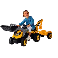 Tractor cu pedale si remorca Smoby Builder Max galben 7600710304